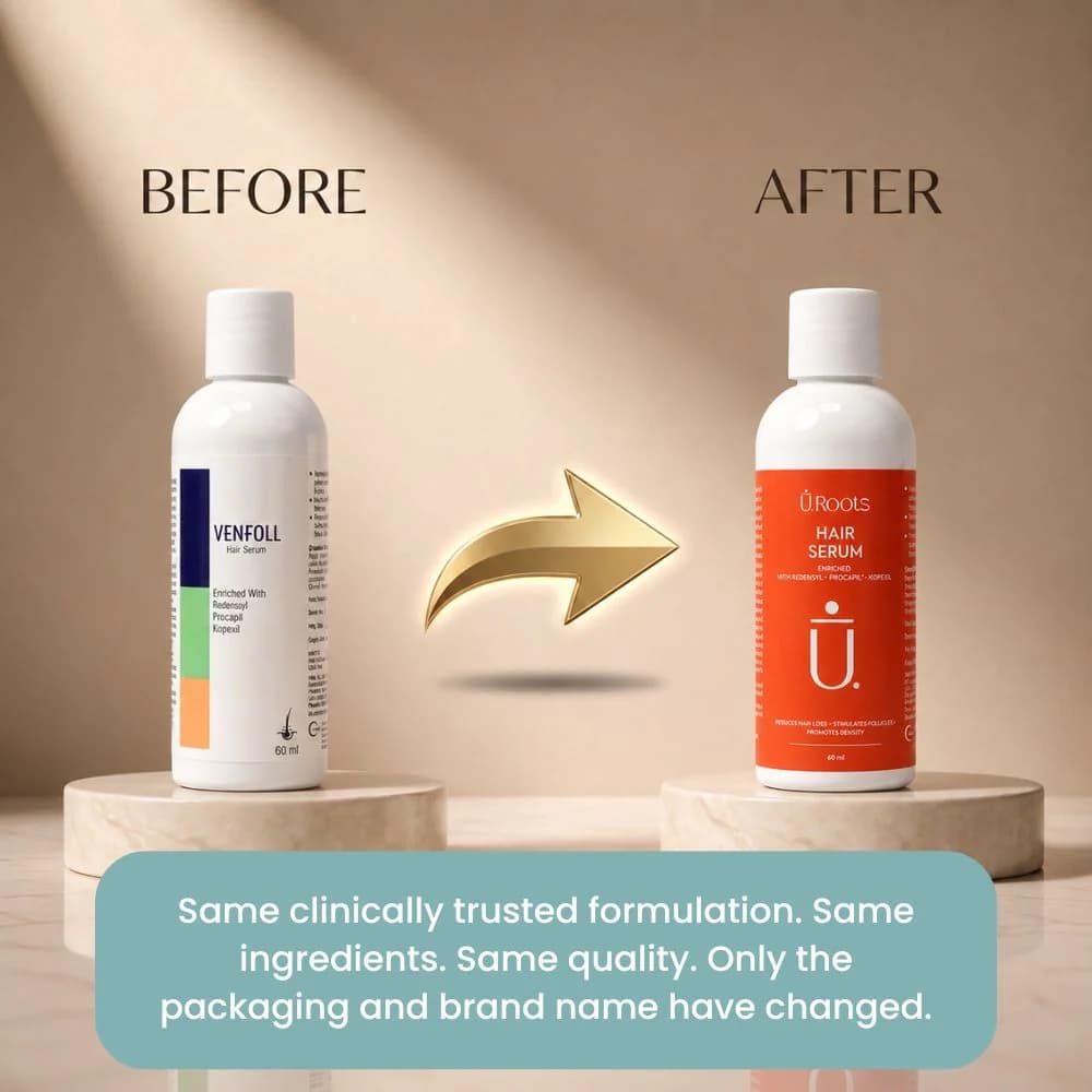 URoots Hair Growth Serum | 3% Redensyl + 3% Procapil | 60ml | Men & Women: the same formulation, now under a new name and packaging.