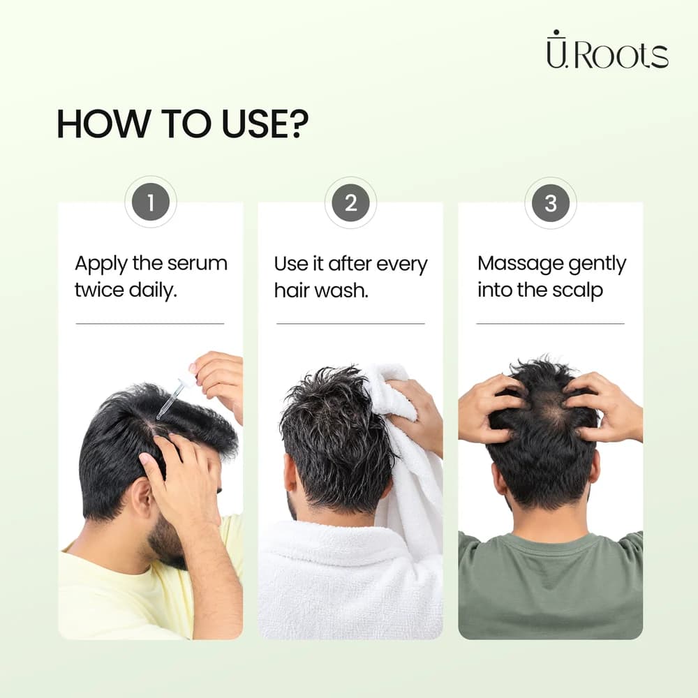 URoots Hair Growth Serum | 3% Redensyl + 3% Procapil | 60ml | Men & Women