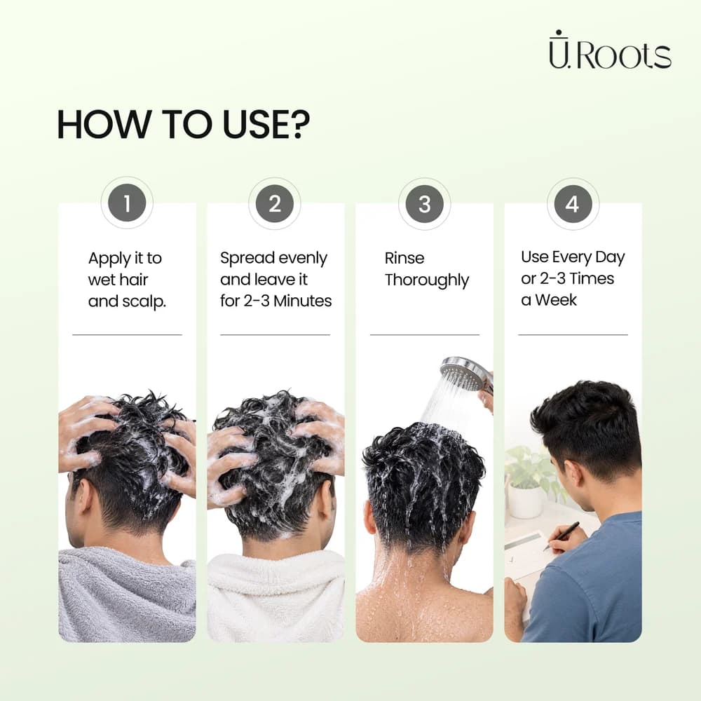URoots Hair Loss Shampoo | Hydrating + Scalp Soothing | Sulphate & Paraben-Free | 100ml | Men & Women