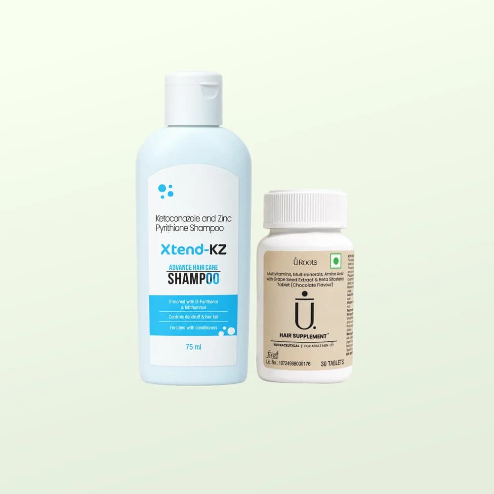 URoots Hair Care Duo Kit | Shampoo + Supplement | 2-Piece | Men & Women