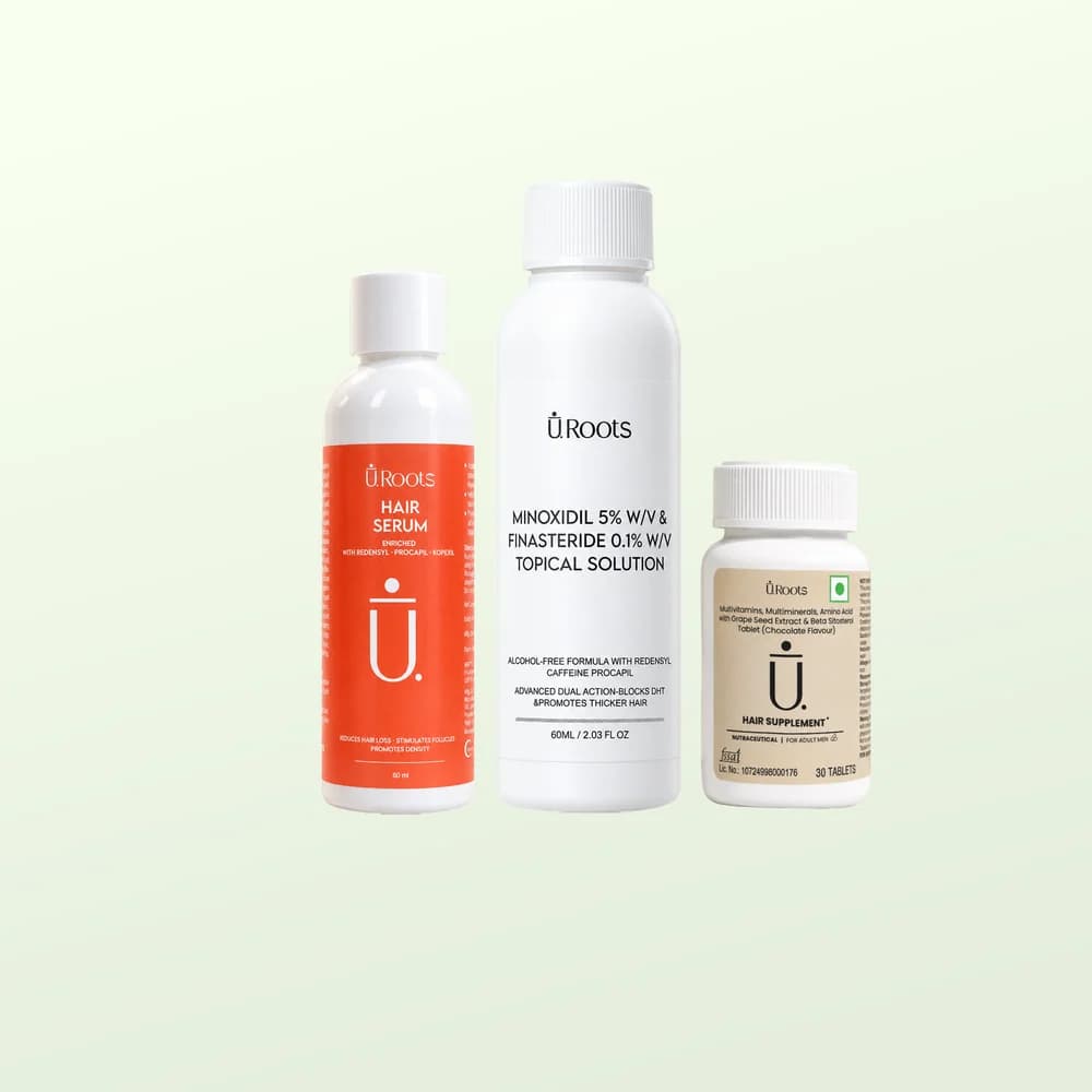 URoots Advanced Hair Regrowth Kit | Clinical Formula | 3-Piece | Men & Women